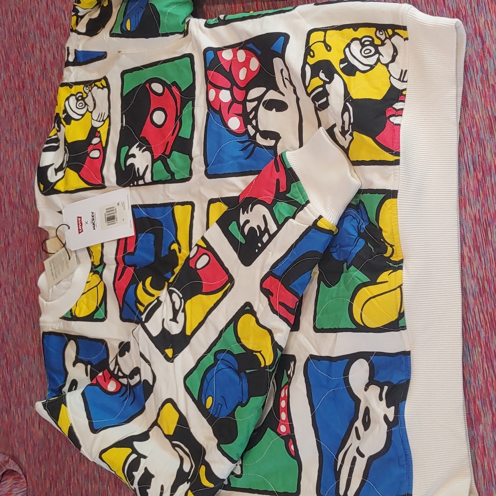 Levi's x Mickey & Friends collaboration gear. Uber Rare! Quilted Sweatshirt..NEW